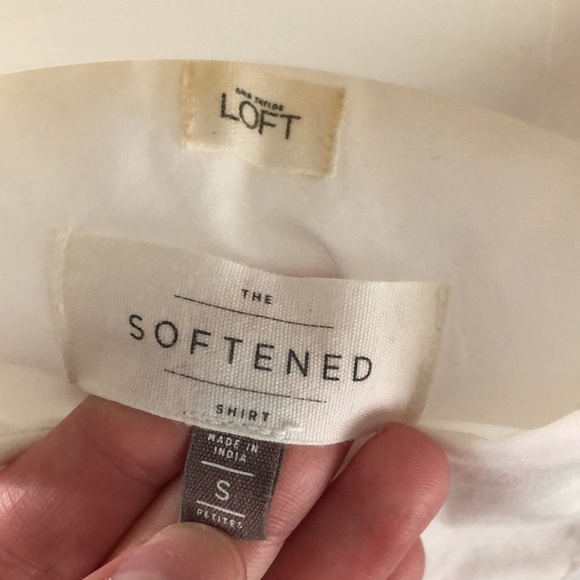 Ann Taylor Loft Jeweled White Button Up - Picture 3 of 9